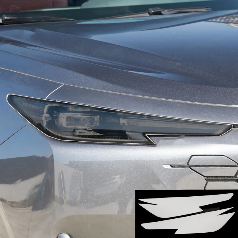 

For Changan UNI-K 2021-2023 Car Headlight Protective Film Front Light Transparent Smoked Black TPU Sticker Car Accessories 2 Pcs