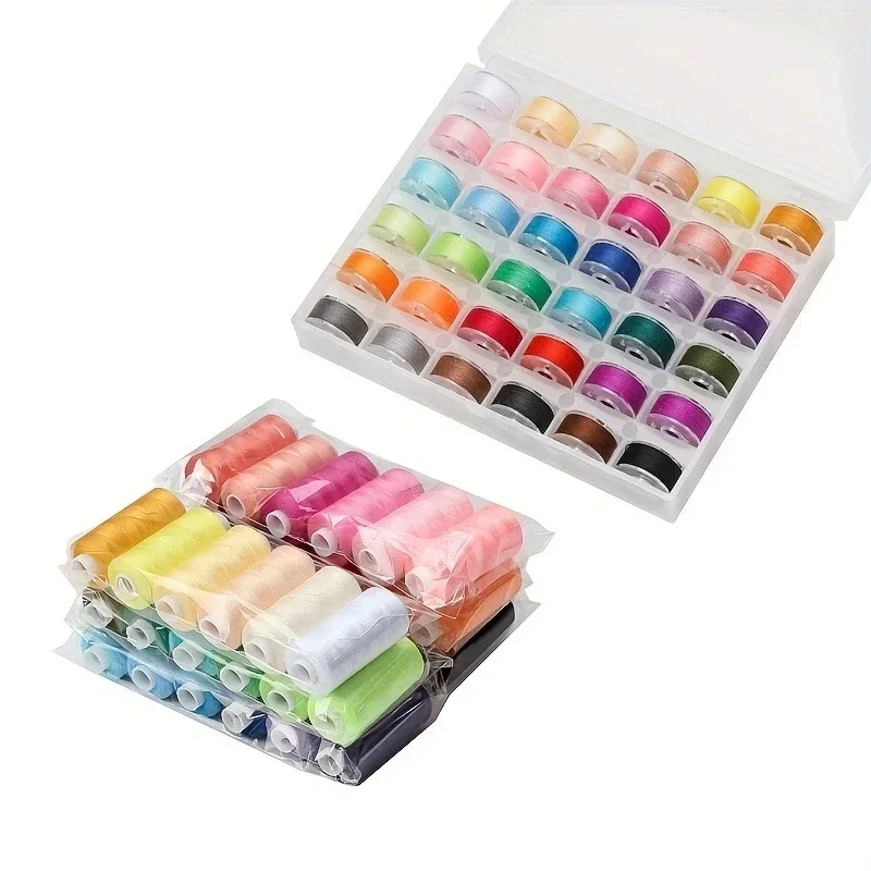 36 Color Manual Sewing Thread Box Set With Fixed Color Thread Plastic Shuttle Core 400 Yards Fixed Color Sewing Thread Set