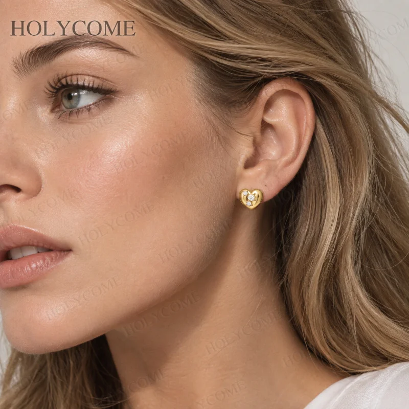 D-Farbe Moissanit-Ohrstecker S925 Sterling Silber 18K Vergoldete Herzförmige Ohrringe für Damen Luxus-Partyschmuck Geschenk – Detail 6