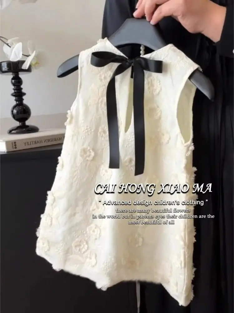 

Childrens Dress New Girls Dress Summer Childrens Fashion Bow Embroidered Princess Dress Girl Clothes