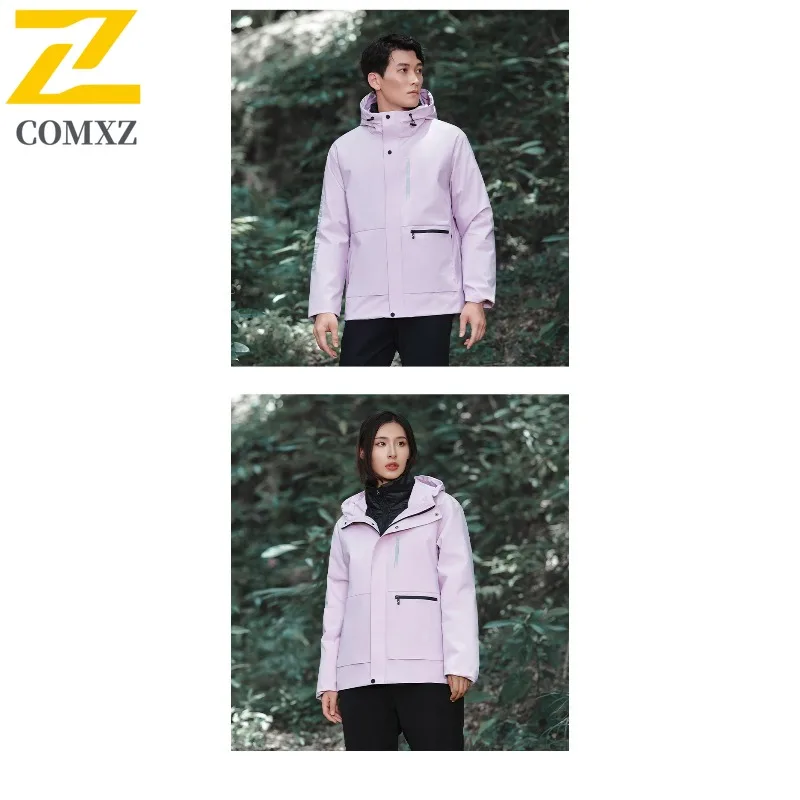 COMXZ Neutral New Down Jacket  3-in-1 Adventure Thickened Warm Windbreaker Casual Travel Cold Protection Autumn Winter Coat