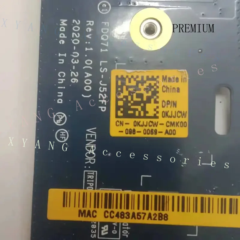 N+ USB Audio LAN IO Board LS-J52FP 0KJJCW For Dell Alienware M17 R3