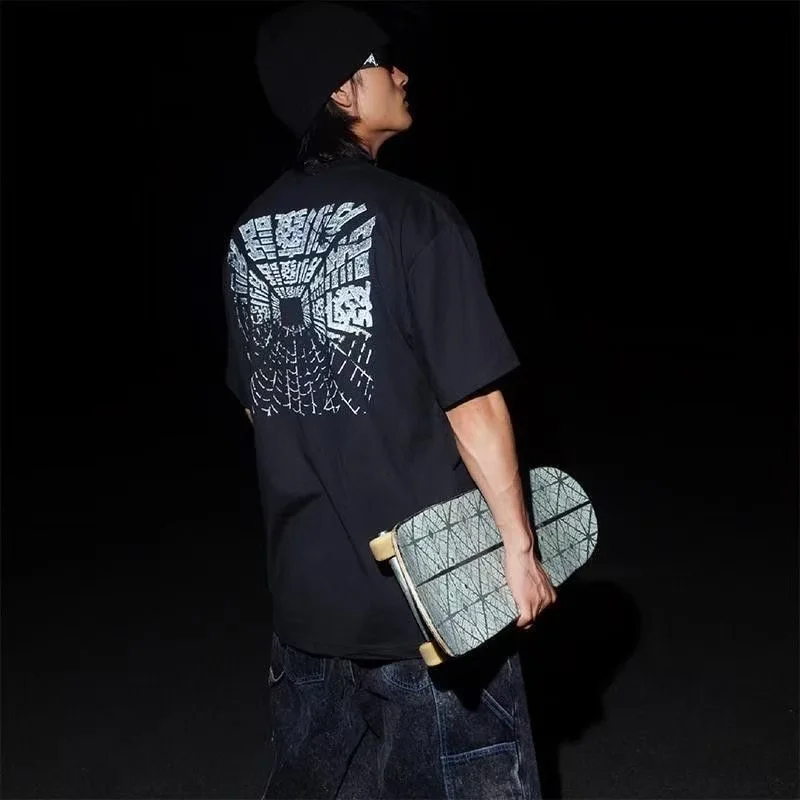 

2025 Don't Talk Nonsense, ARACHNO TEE Spider Web Logo Printed Short Sleeved Street Skateboarding Trendy Brand Top
