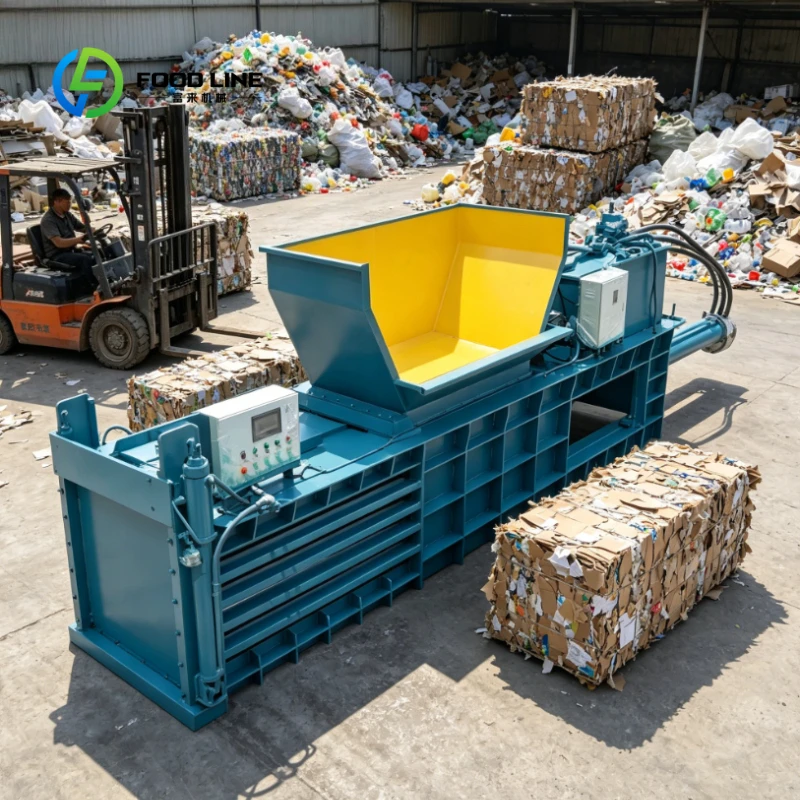 Automatic Horizontal Hydraulic Baling Machine, Customized Model for Rice Husk, Sawdust & Biomass Compression