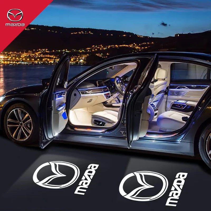 باب سيارة لاسلكي عالي الدقة ، إضاءة ترحيبية ، جهاز عرض ليد لمازدا 3 ، 6 ، بي إم ، جي جي ، سي إكس 3 ، عرض ، mi ، k ، KF ، CX7 ، CX9 ، MX5 ، شعار #1