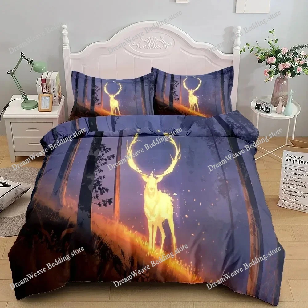 

3D Print Reindeer Wild Bedding Set King Queen Twin Single Size Duvet Cover Pillow Cases Bed Linen Bedding Set Home Textileextile