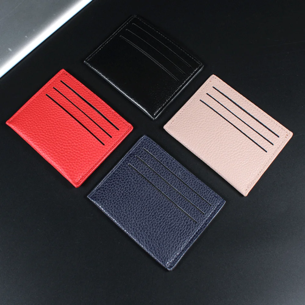 

Simple Card Bag Lychee Pattern Multi-Card Position Fashionable Bus Card Case Large Capacity Bank Card Clip Business Coin Purse
