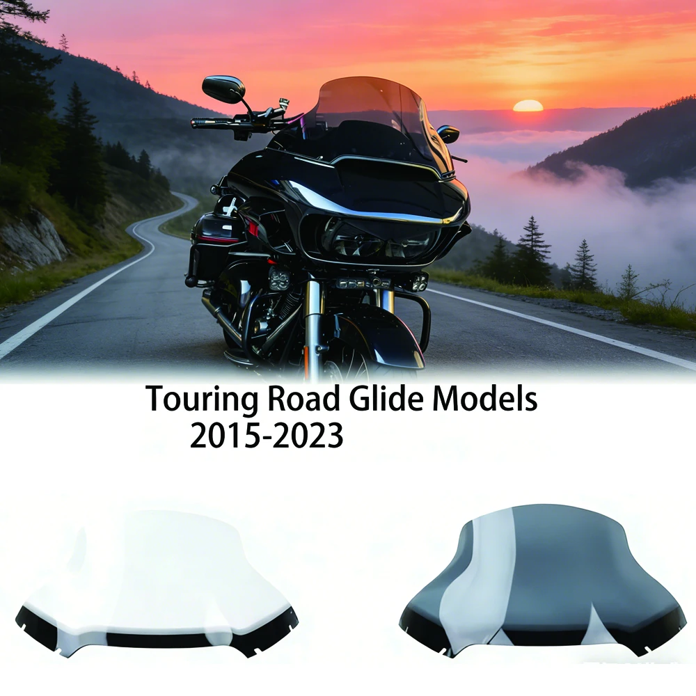 Osłona przedniej szyby, górna owiewka, zamiennik motocyklowy NOWY Harley Road Glide Touring 2015-2023 wysoka szyba przednia Wi