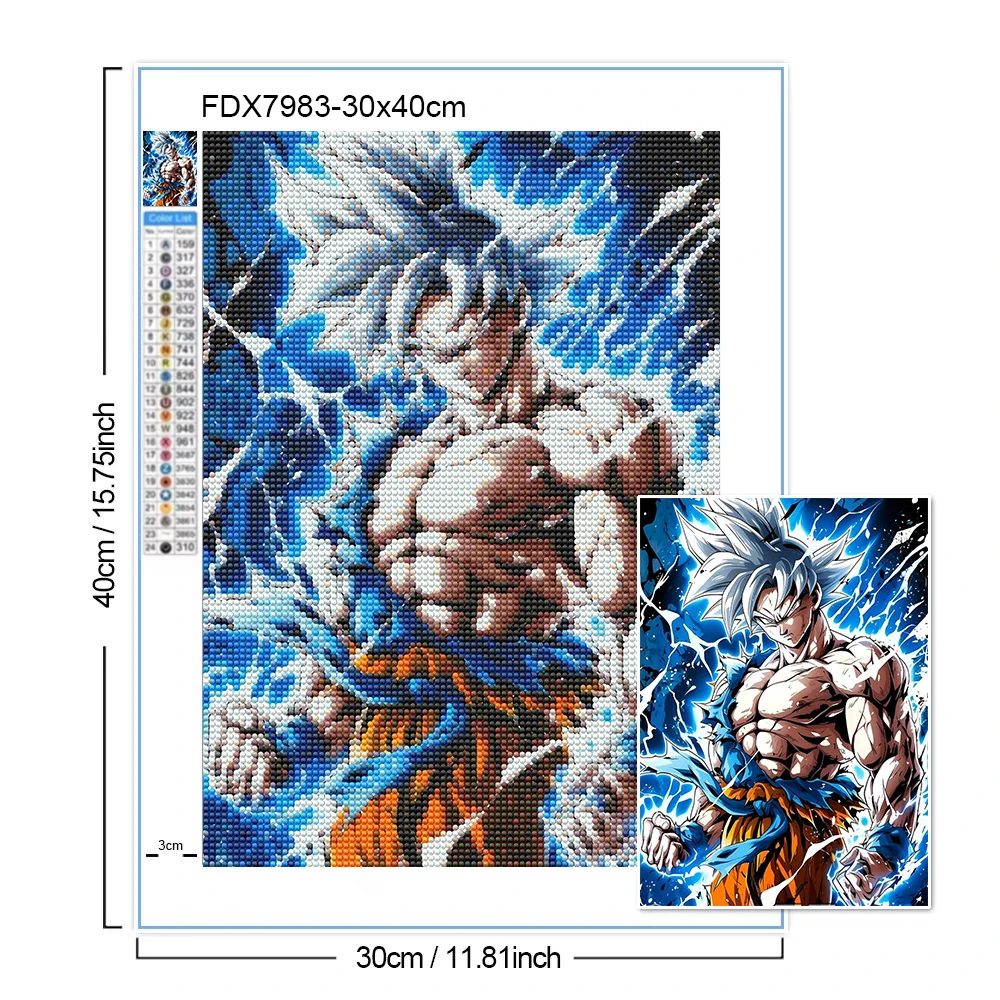 5D Diamond Painting Super Saiy - Resin Art Goku ulasan dan harga