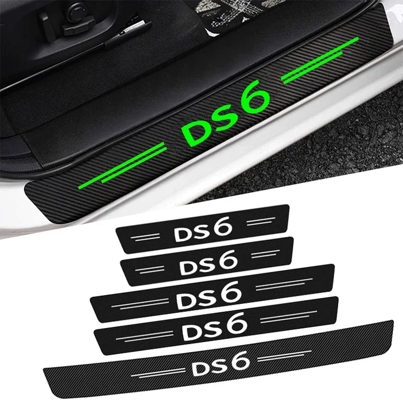 Luminous Car Door Sill Protector Plate Rear Trunk Bumper Threshold Stickers for Citroen DS6 Logo Elysee Sega Relay Accessories