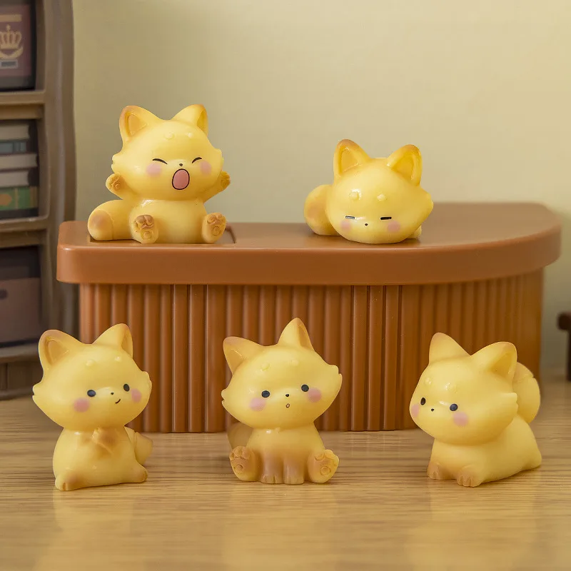 6 PZ/SET Kawaii Figura 2 cm PVC Volpe Carino Collezione Per Adulti Camera Decorazione Decorativa Giocattoli Del Fumetto Modello Periferia Regalo Del Capretto
