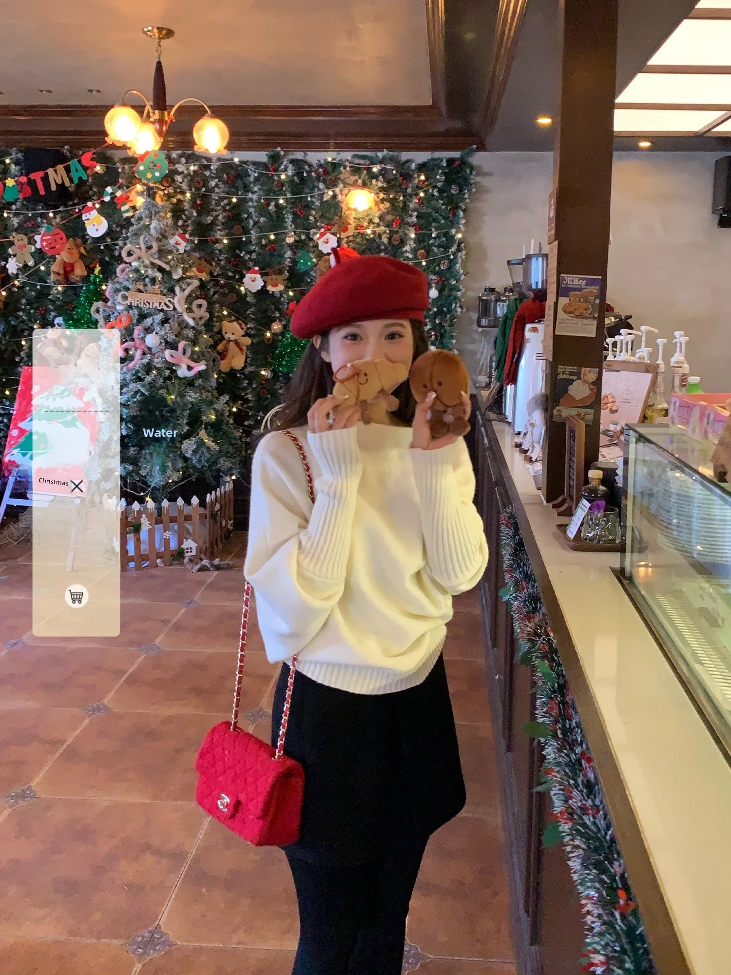 

Asymmetric Shoulder Design Sweater Elegant Personality Winter Fashion Casual Style Loose Fit Long Sleeve Polyester Fiber