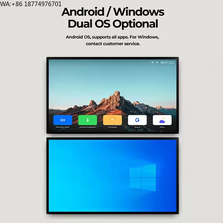 

15,6-дюймовый сенсорный дисплей для помещений, рекламный цифровой экран на Android для торговых центров и розничных магазинов, с текстовой анимацией