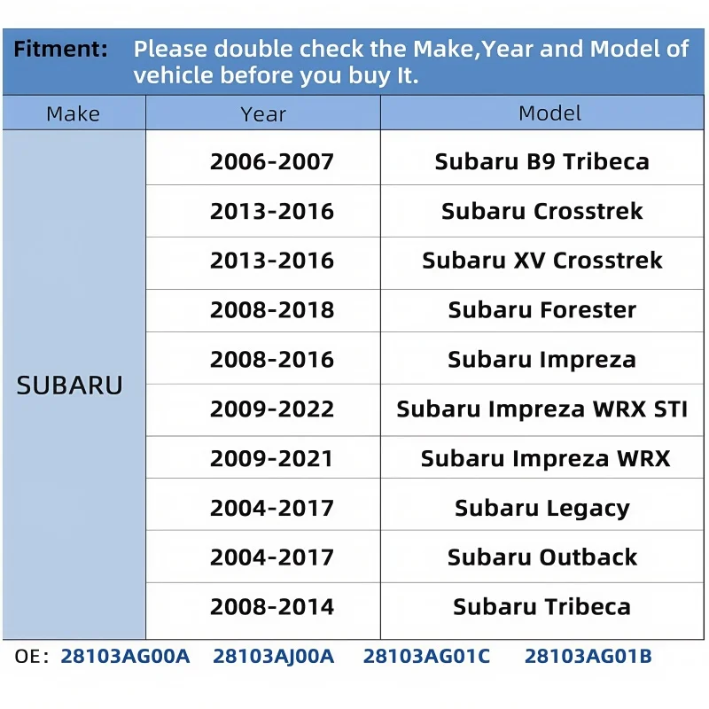 4 قطعة نظام مراقبة ضغط الإطارات (TPMS) الاستشعار 28103AJ00A 315 ميجا هرتز لسوبارو