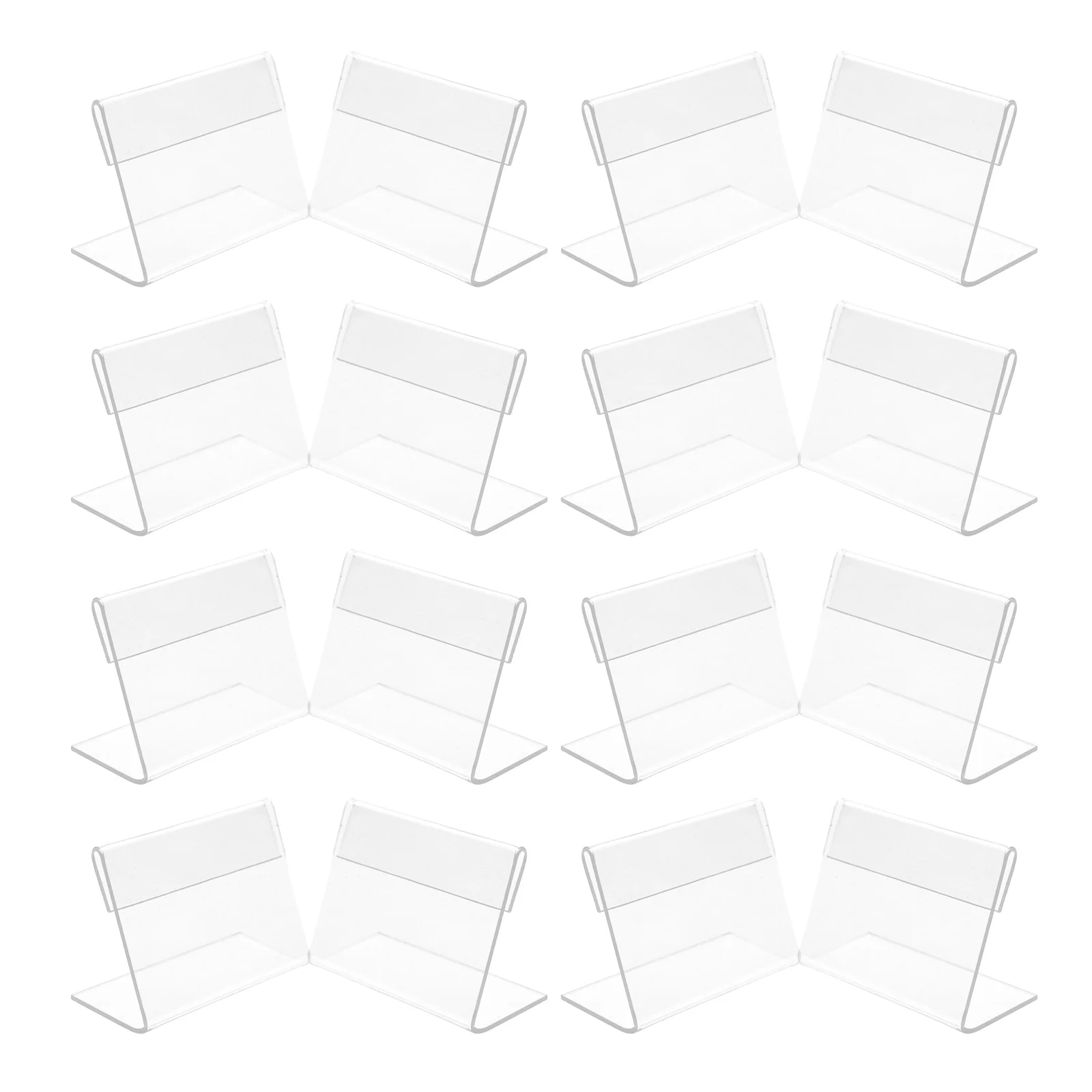 

20pcs Acrylic Display Stand Slanted Sign Holder Desk Menu Card Stand for Shop Supermarket Store Advertising Showcase