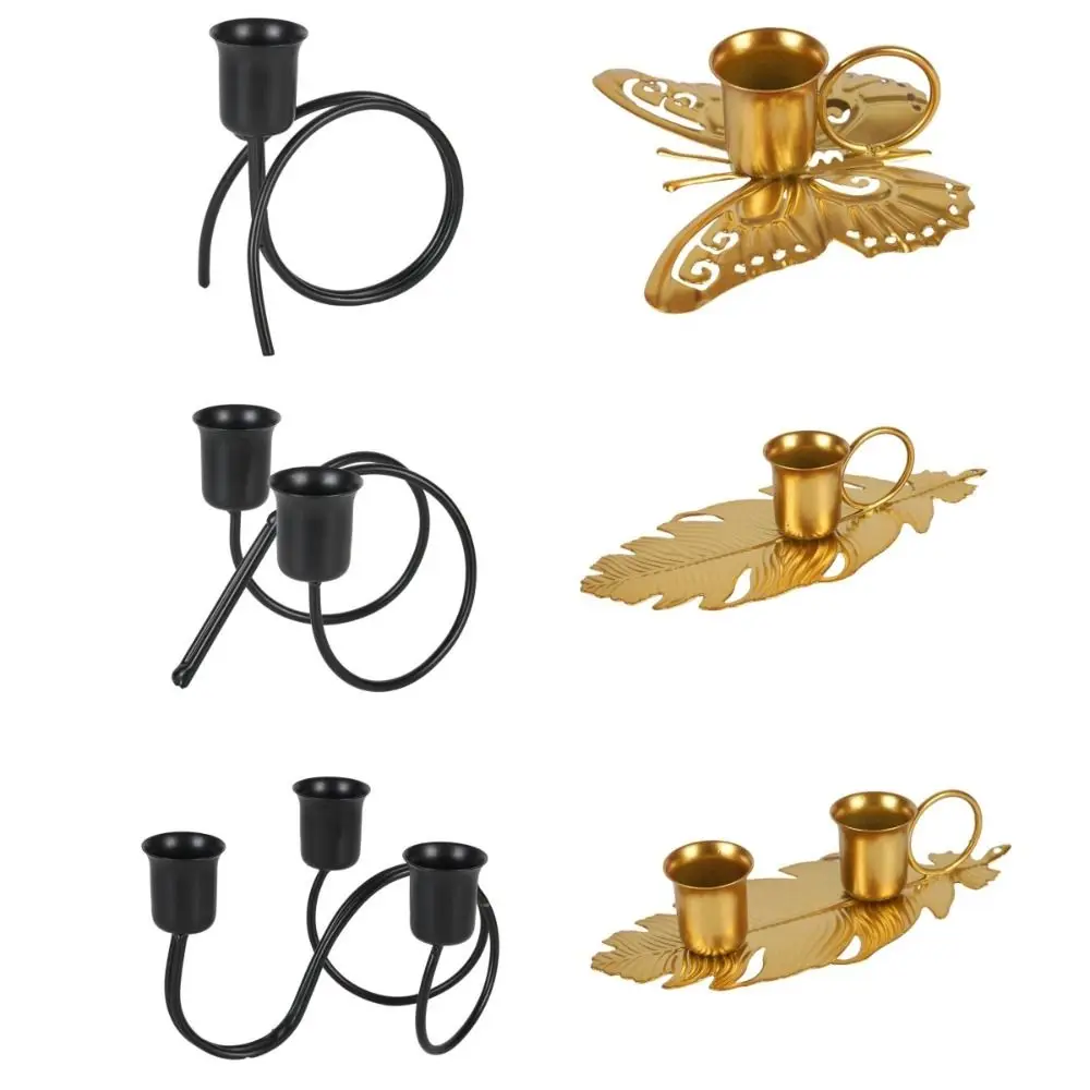 Metal Candlestick Holder Home Wedding Decor Desktop Adornment Tabletop Candle Holders Simple Candle Cup Indoor Ornaments