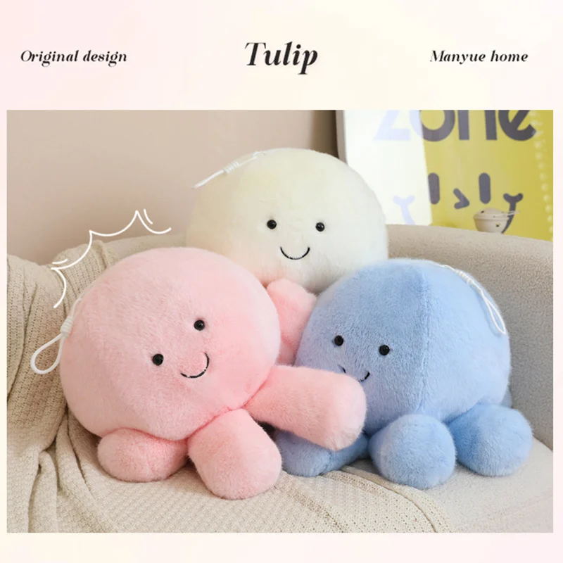Rotierende Quallen Plüsch Oktopus Kawaii Anhänger Puppe Rosa Weiß Blau Kissen Kissen Weiches Weihnachtsgeschenk für Kinder Freund