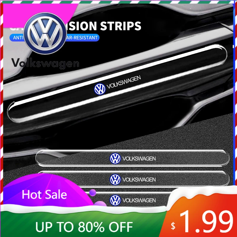

Защитная пленка от царапин для дверных ручек автомобиля, 4 шт., для VW Volkswagen Jetta MK5 Golf, наклейка-протектор для бампера, для Volkswagen VW Touran Beetle