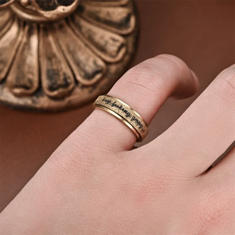 Unisex Inspirational Vibrant Stainless Steel Rotating Ring