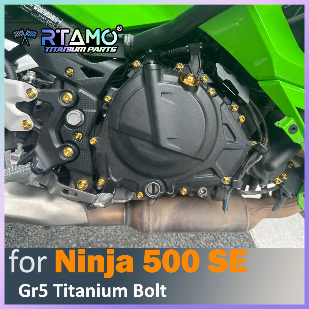 RTAMO Gr5 Titanium Bolts Motorcycle Modified Screw Clutch Cover Magneto Bolts Fit for Kawasaki Ninja 500SE