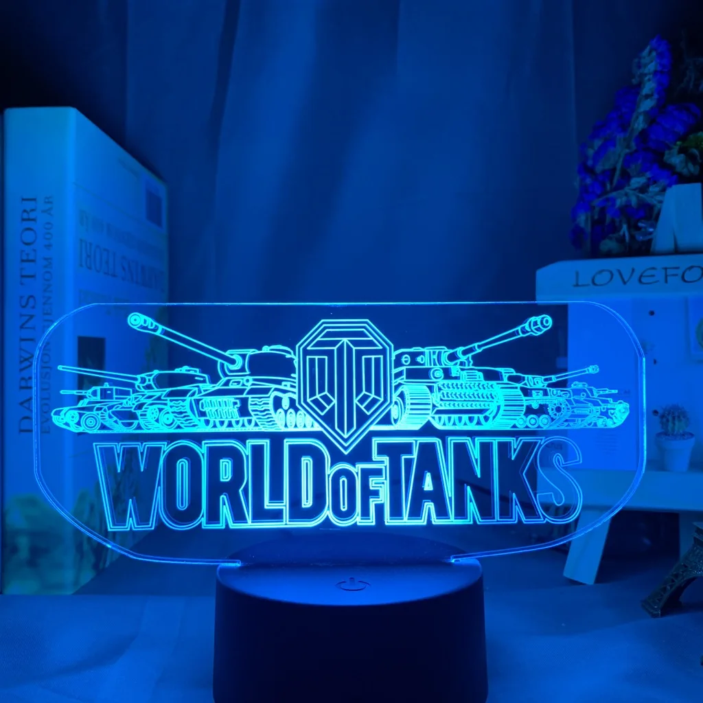 PC Game World of Tanks 3D LED Night Light illusion Novelty Sleep Table Desk Lamp Boy Kid Birthday Christmas Lamp Home Decor Gift