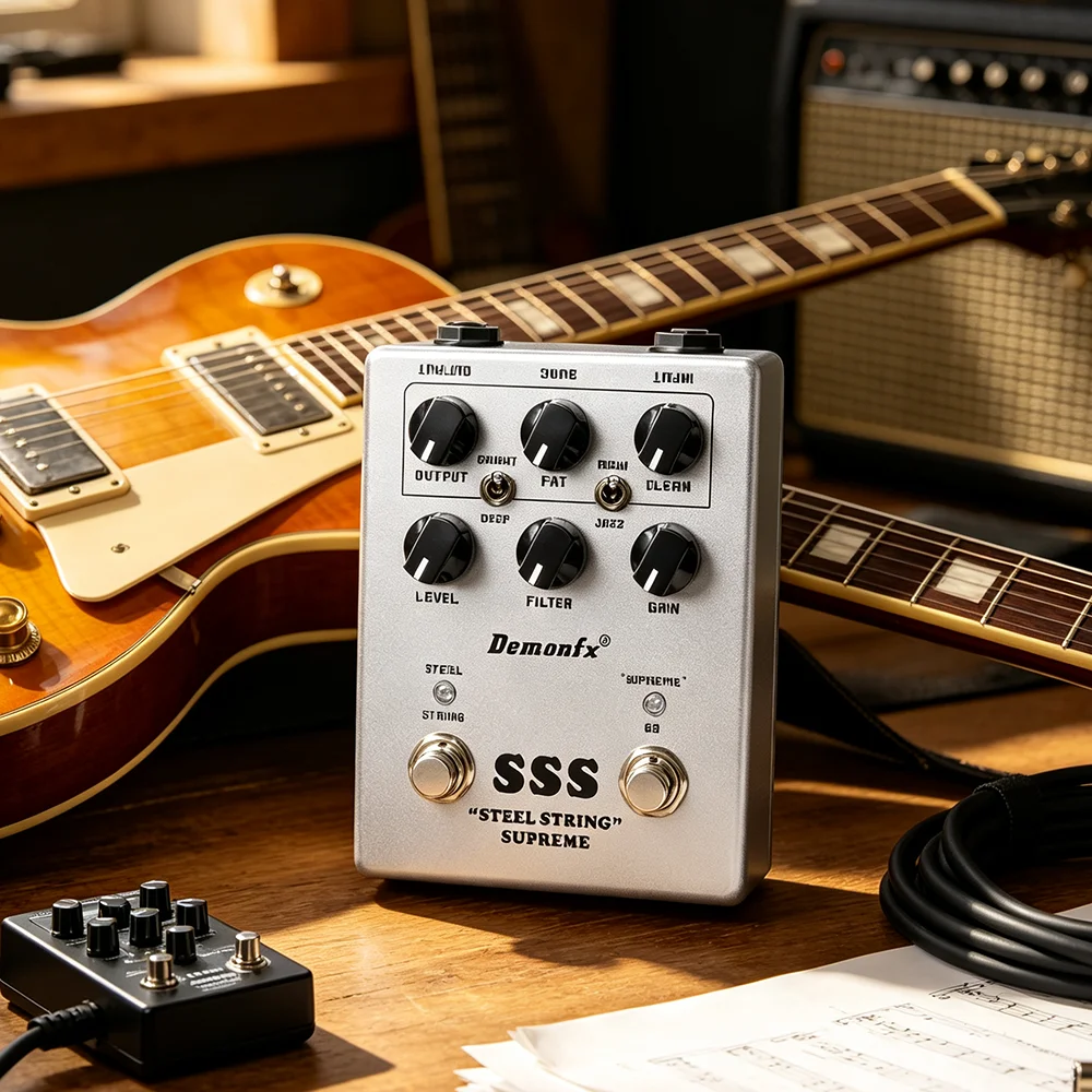 Demonfx Guitar Effect Pedal Echo Fuzz Distortion Overdrive Compressor Chorus Boost Preamp Effect Pedal view 6