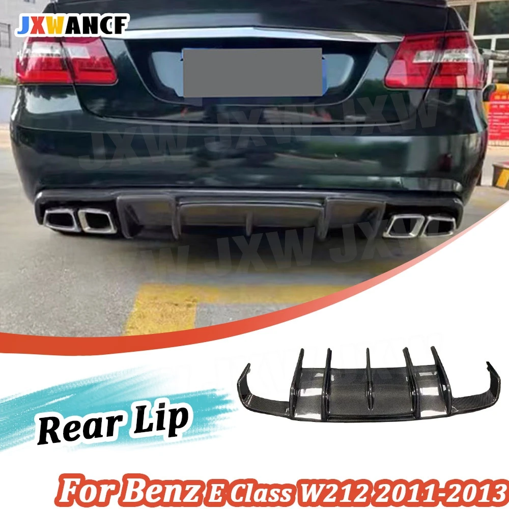 

JXWANCF For Benz E Class W212 E400 E500 E63 AMG 4 Door Sport 2011-2013 Rear Bumper Lip Diffuser Spoiler Carbon Fiber FRP