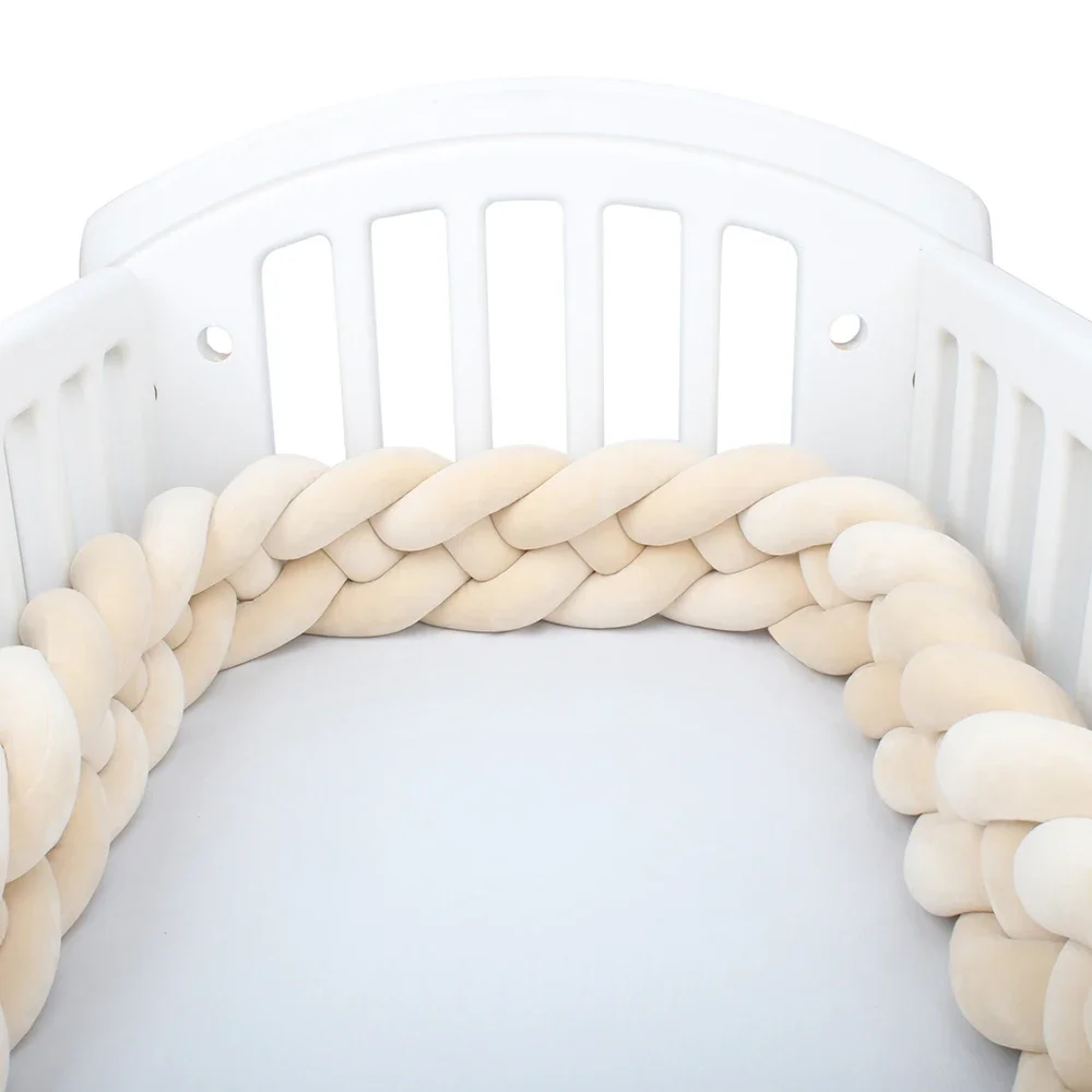 2M Baby Bumper Bed Braid Knot Pillow Cushion for Infant Crib Protector Cot Room Decor Bedding Set Boy Decoration