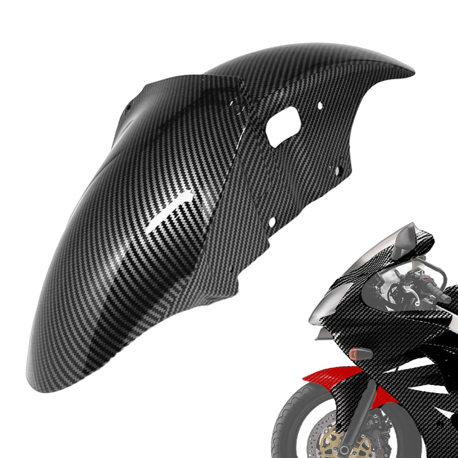 

Carbon Fiber PatternFront Mudguard Fender Fairing Cowl Accessories for kawasaki zx 6r zx6r 2000-2002