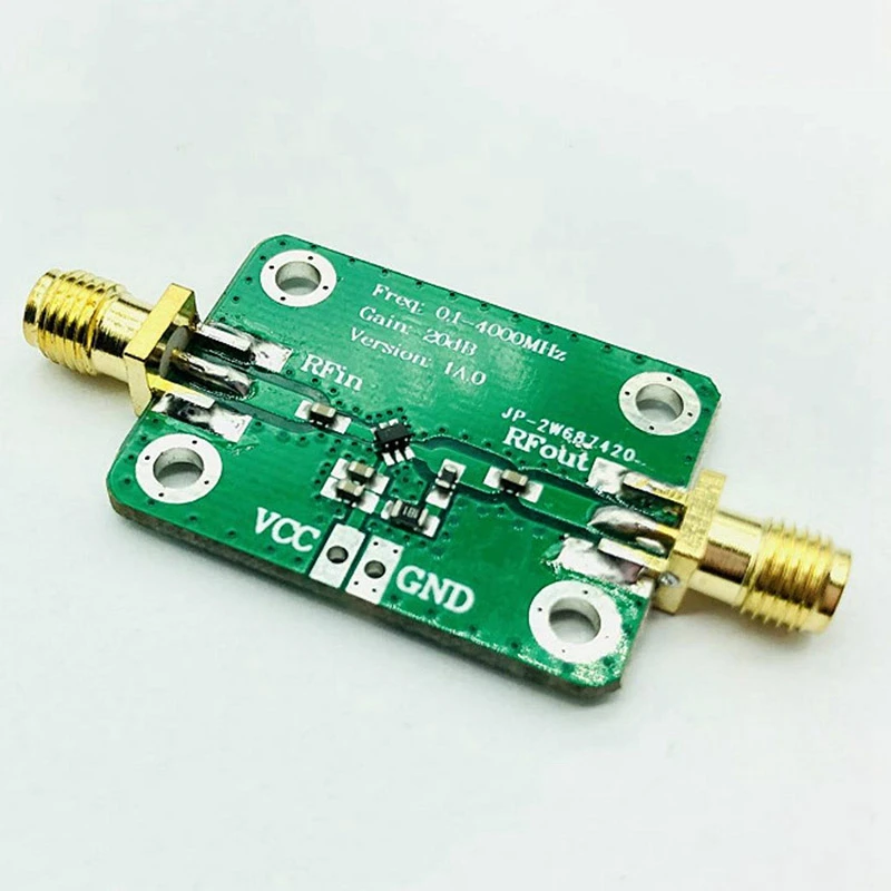 RF แอมพลิฟายเออร์0.1-4000MHz บรอดแบนด์ไมโครเวฟเครื่องขยายสัญญาณโมดูลรับ20DB ใช้พลังงานต่ำ