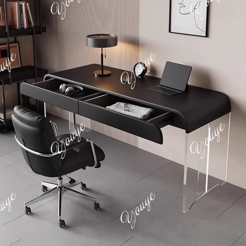 Cream style desk light luxury modern acrylic suspension desk home study writing fashion