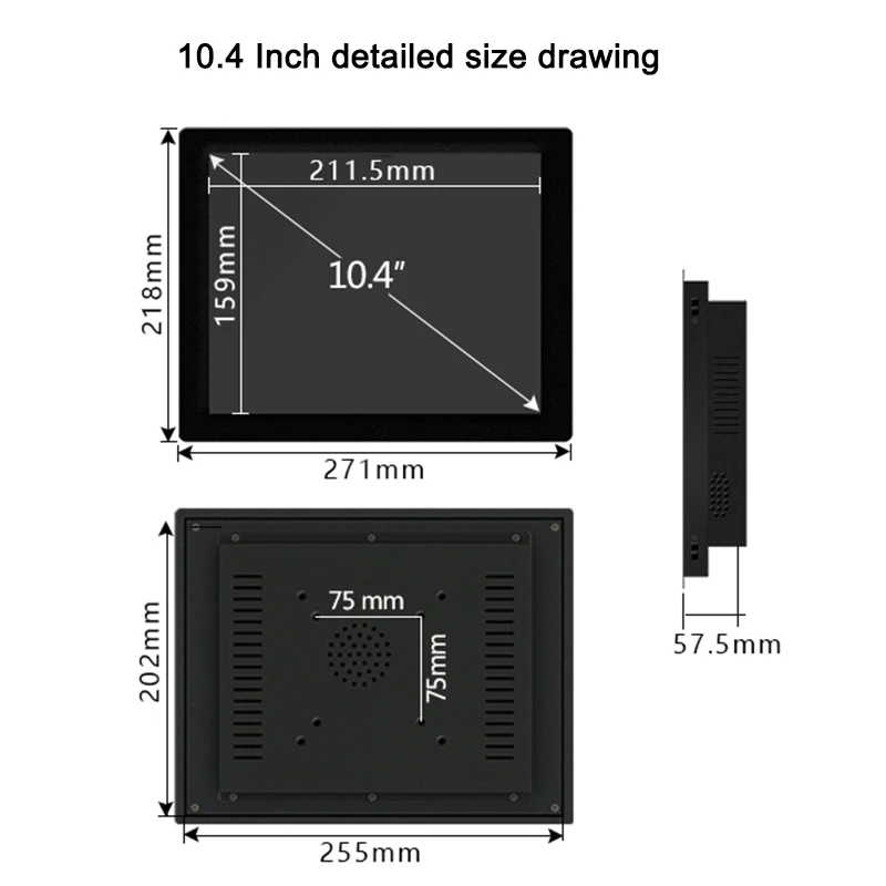 10,4 inch resistieve touch industriële paneel PC Inter i3/i5/i7 3e generatie moederbord ingebedde computer RS232 Com met wifi