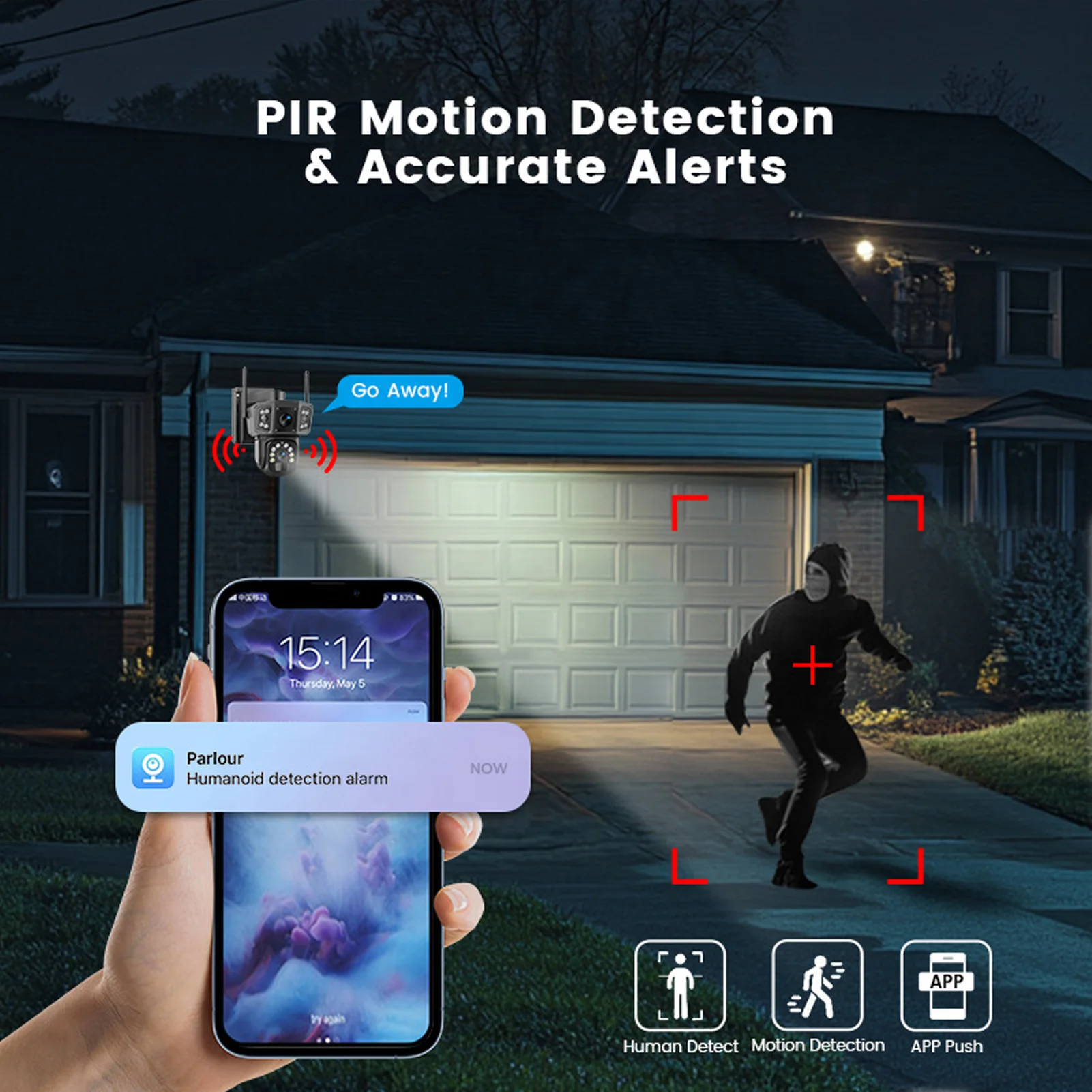 QL18 4K Security Cameras 4G 8MP HD Solar Power Dual Lens Battery Outside Surveillance Camera with Human Detection for Home