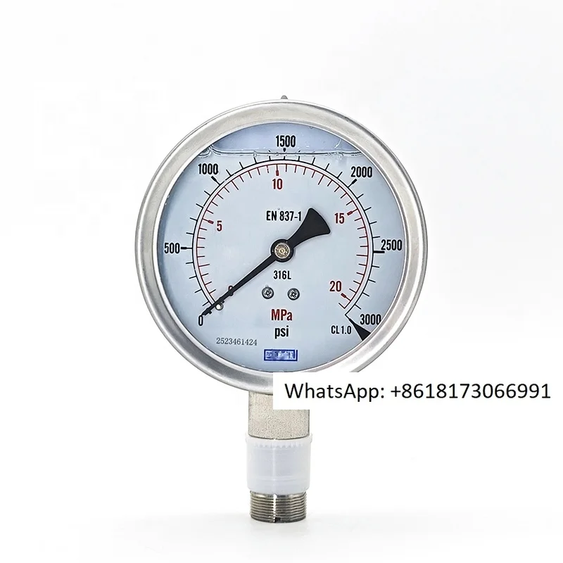 

High Precision Liquid Filled Bourdon Type 400psi Wika Pressure Gauge