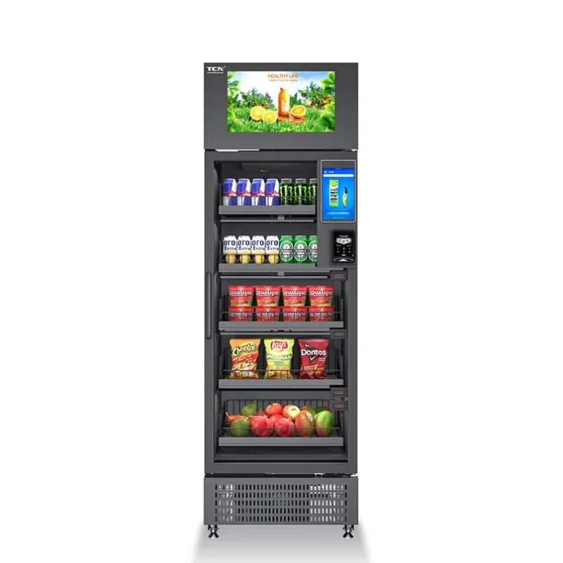TCN Single Smart Cooler Vending Machine Fresh Food Smart Fridge Vending Machine Cheap