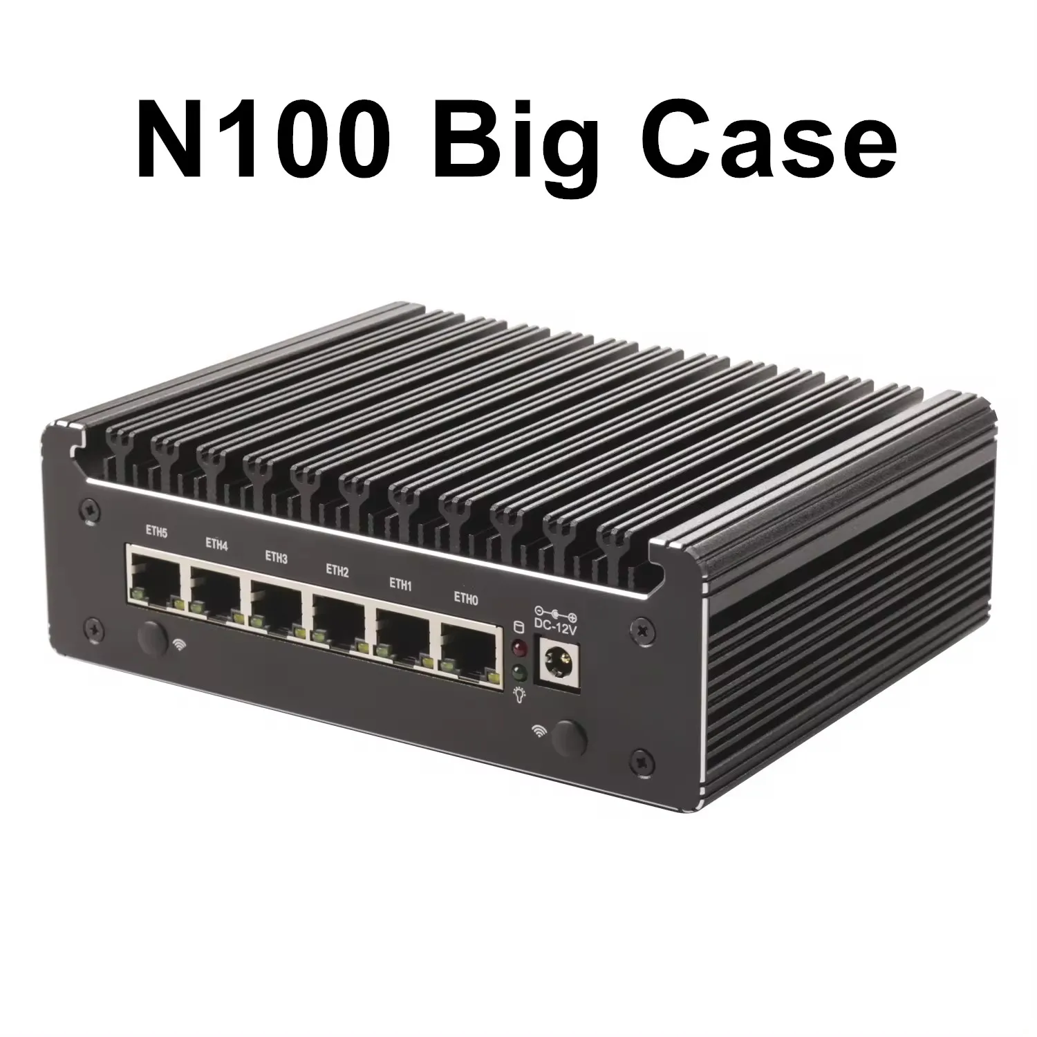 Imagem -02 - Mini pc Fanless com Solid Case Firewall Router N100 6x I226-v 2.5g Ddr4 Nvme com Tipo-c Pfsense Firewall Computador Esxi