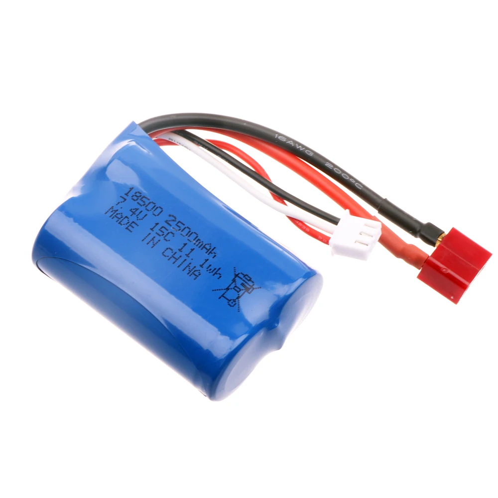 7.4v 2500mAh 18500 Li-ion battery For HBX 16889 16889A 16890 16890A SG1601 SG1602 1/16 RC truck/cars spare parts 2S 7.4V Battery