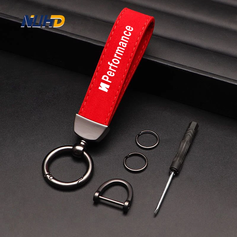 Suede Car Keychain Metal Anti-loss Protector For BMW X1 X3 X5 X6 X7 M E F G 1 3 5 7 Series E90 F30 G30 Z4 Key Rings Accessories