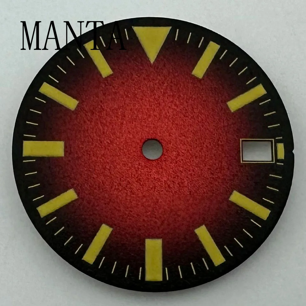 MANTA 28,5 mm steriele wijzerplaat lichtgevende pasvorm NH35 beweging 3 uur kroon 3,8 0 uur kroon horlogeonderdelen