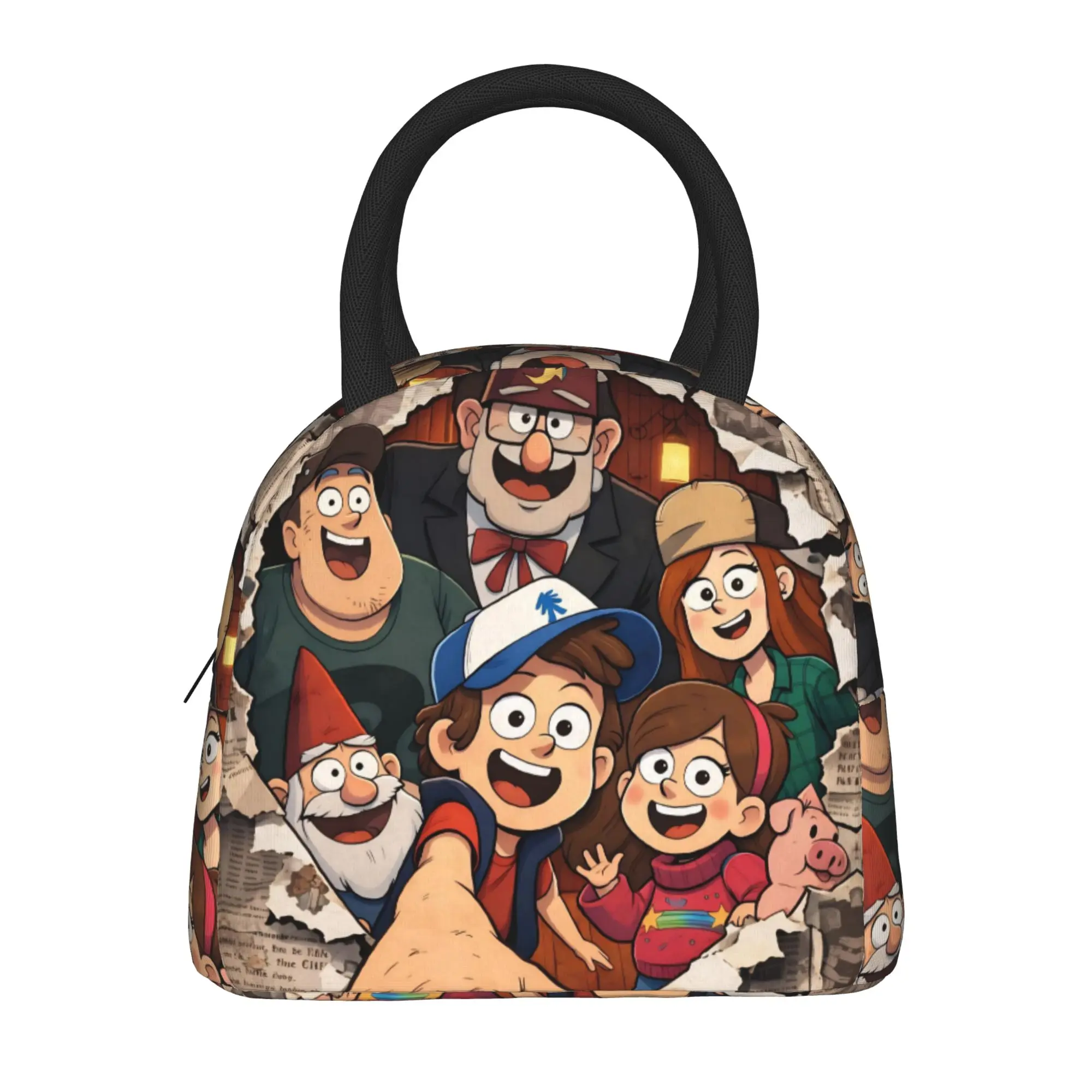 G-Gravity Falls Insulated Lunch Bags for Men Women  Food Container Bags Portable Thermal Cooler Lunch Boxes For Work