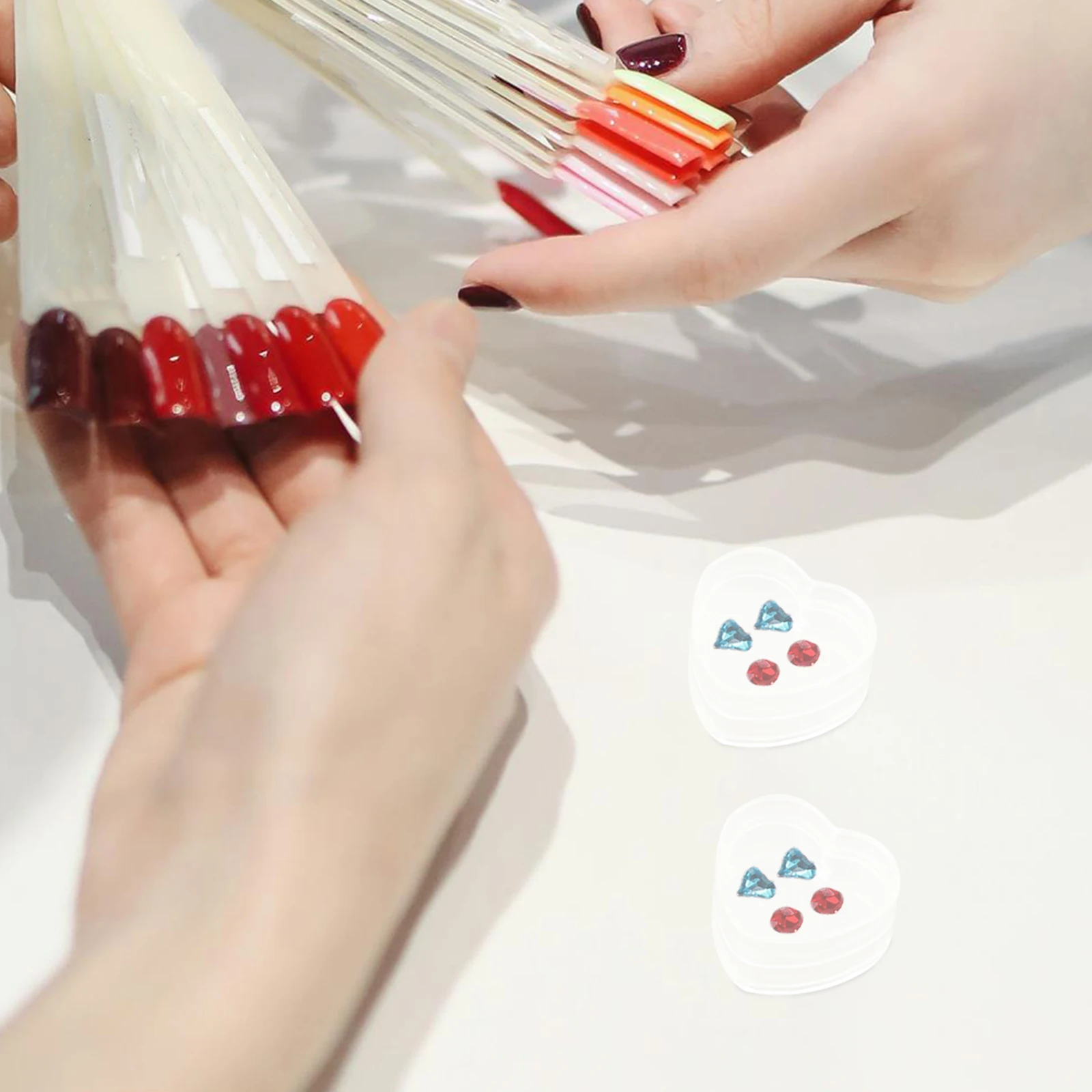 

10Pcs Clear Heart Shape Box Multi-Use Craft Organizer for Beads Sequins Ear Studs Repair Parts Mini Storage Bins with Lid