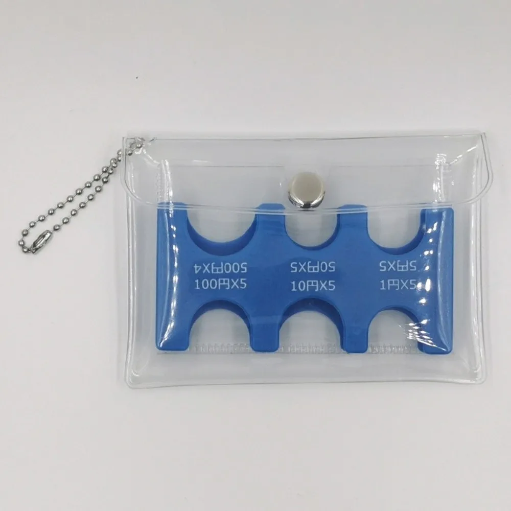 Transparent Japanese Coin Holder PVC Loss Prevention Mini Coin Purse Rectangle Large Capacity Change Purse Currency Sorting