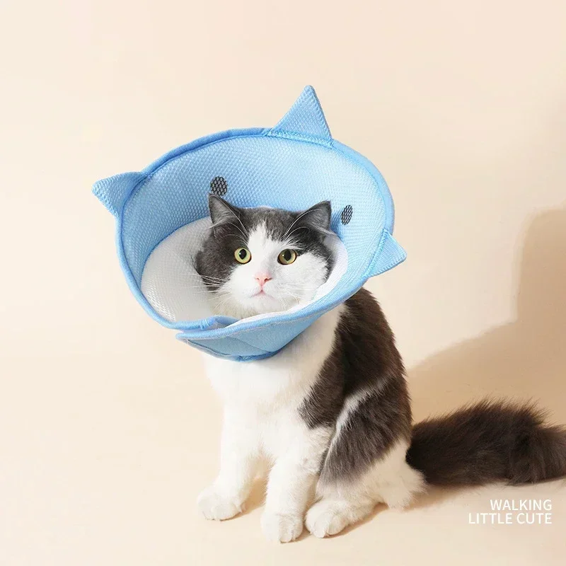 Katzenkegelhalsband, verstellbares, weiches Erholungshalsband für Katzen, verhindert Lecken, Beißen, Komfort, Füttern, Dual-Style-Kleidung ​ Passend für Po – Detail 7