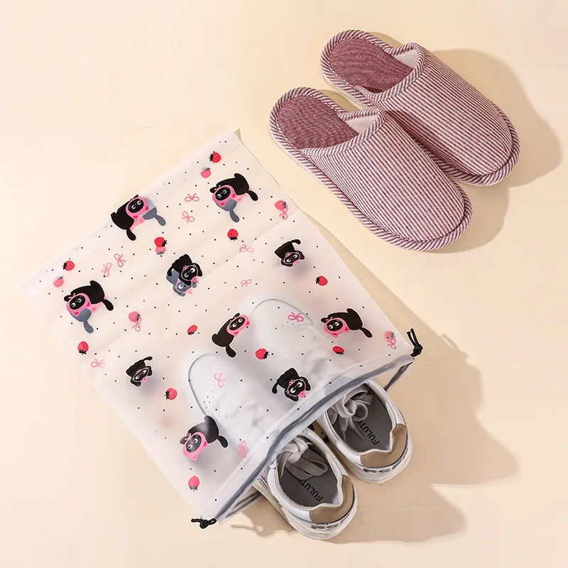 1Pc Portable Drawstring Shoe Organizer Dust & Moisture Resistant Separation Bag For Travel Student Dorm Footwear Storage