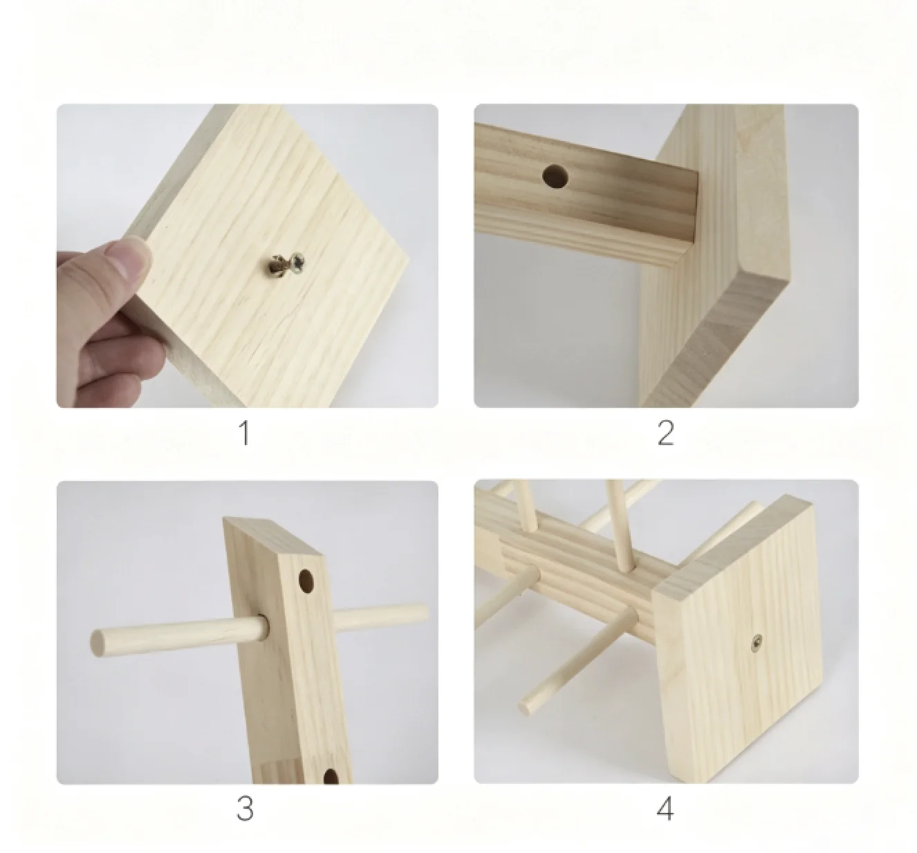 Abnehmbarer, mehrschichtiger, mehrgrößiger Holzständer zur Präsentation von Brillen, Sonnenbrillen und Schmuck. – Detail 5
