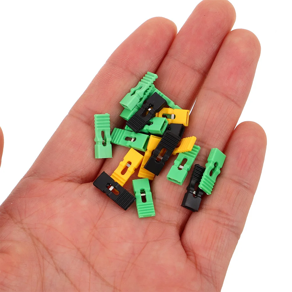 

30pcs Short Circuit Jumper Caps 54Mm Green Yellow Open Closed Design For Dvd Hard Drive Circuit