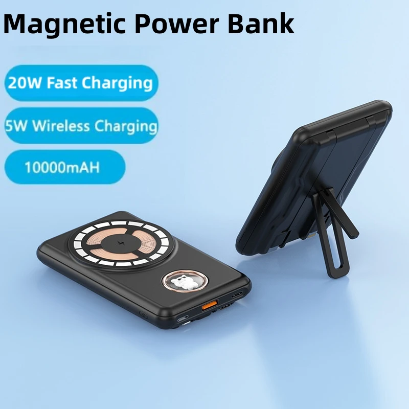 

10000mAh Power Bank Magnetic Wireless Charger Powerbank for iPhone 15 14 Xiaomi Samsung Portable Induction Charger Spare Battery