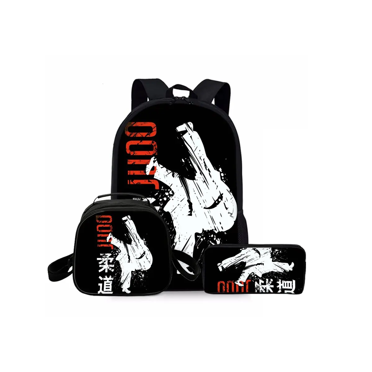 

Judo Taekwondo Three Piece Set Backpacks For Boy/Girls Best Gifts 3D Cartoon Waterproof Fashionable School Bag For Children