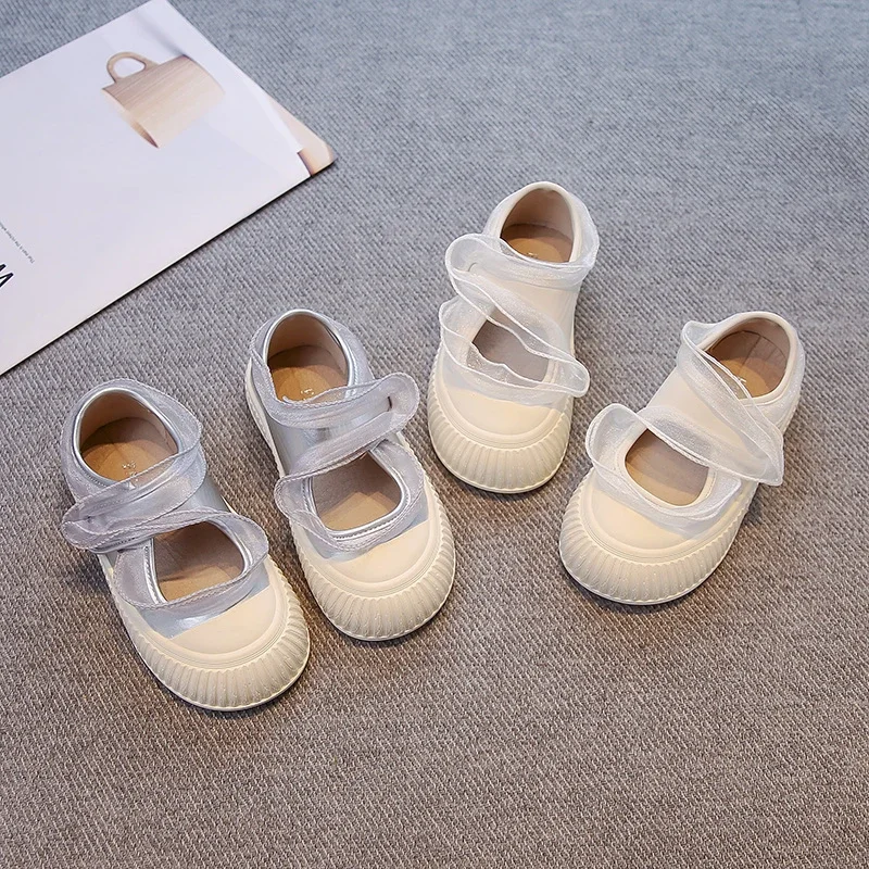 

Girls Flats Sweet Lace Children Casual Shoes Versatile Fashion 2025 Spring Autumn Kids Skate Shoes Soft Bottom Princess Style