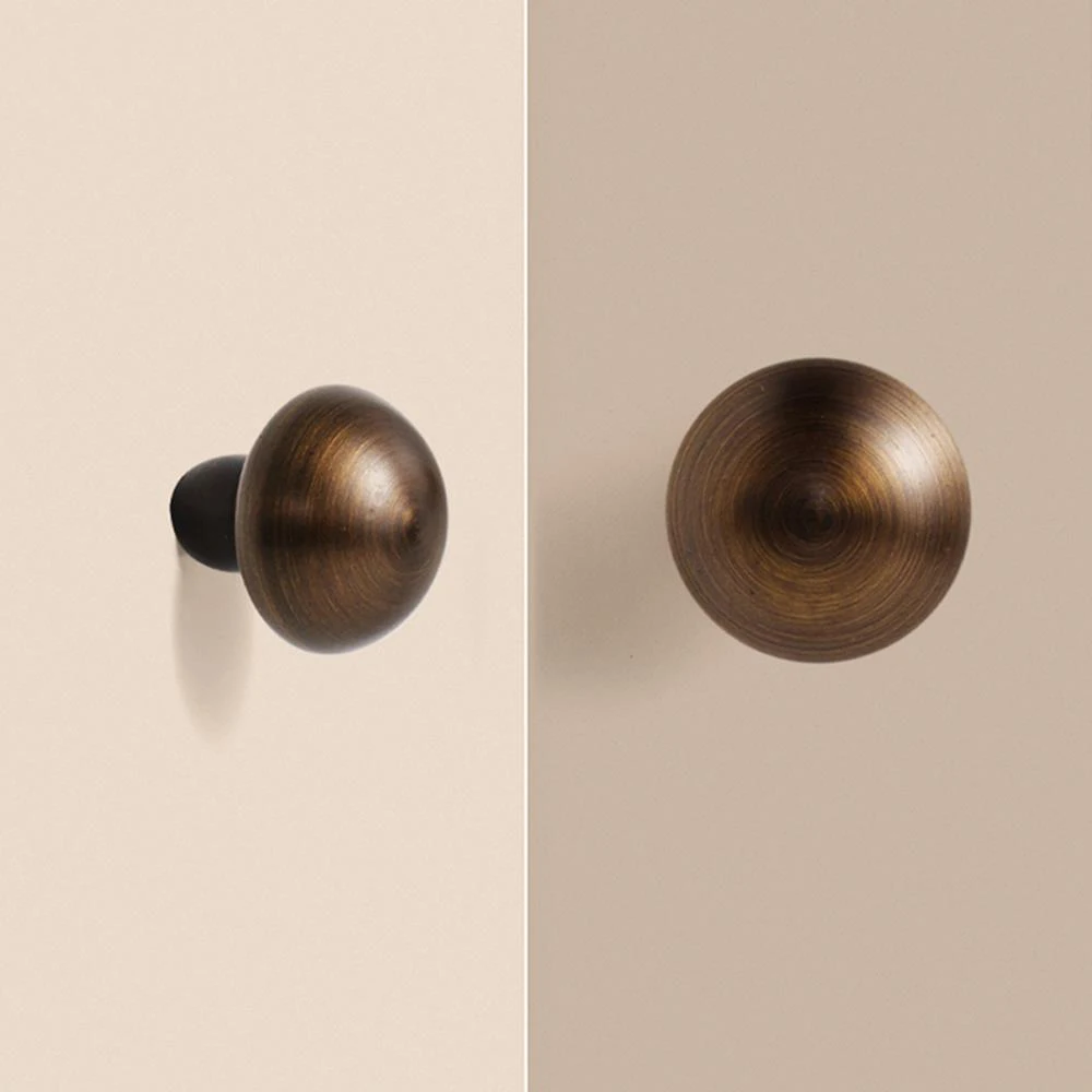 Solid Brass Smooth Round Cabinet Knobs Drawer Handles Wardrobe Elegant Touch Comfortable Feel Pull